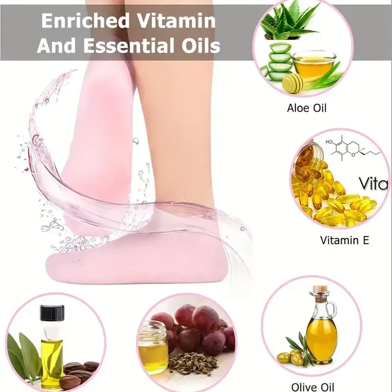 Reusable Silicone Moisturizing Gel Socks (IMPORTED)