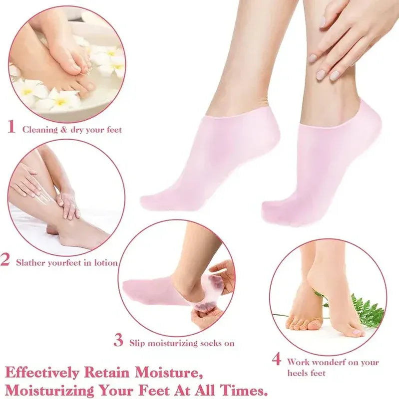 Reusable Silicone Moisturizing Gel Socks (IMPORTED)